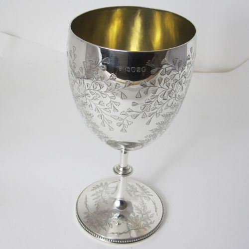 IMPRESSIVE LARGE VICTORIAN SILVER GOBLET OR TROPHY CUP - ADDITIONAL PHOTO 6