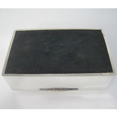 HANDSOME LARGE RECTANGULAR TABLE SILVER CIGAR OR TRINKET BOX - ADDITIONAL PHOTO 7
