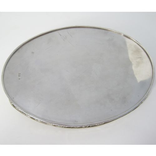 PRETTY LATE VICTORIAN SILVER TRAY IN AN OVAL CUSHION FORM - ADDITIONAL PHOTO 3