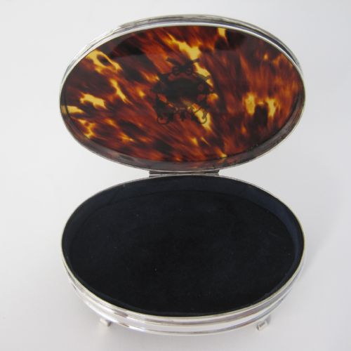 BEAUTIFUL LARGE SILVER AND TORTOISESHELL JEWELLERY OR TRINKET BOX - ADDITIONAL PHOTO 4