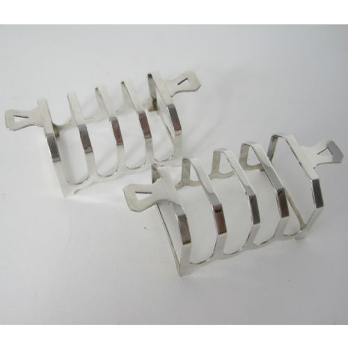 SMART PAIR OF ART DECO STYLE SILVER BOXED TOAST RACKS - ADDITIONAL PHOTO 1