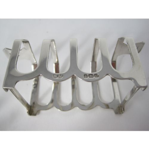 SMART PAIR OF ART DECO STYLE SILVER BOXED TOAST RACKS - ADDITIONAL PHOTO 4