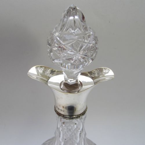 PAIR OF SILVER NECK AND CUT GLASS DECANTERS RETAILED BY ASPREY - ADDITIONAL PHOTO 2