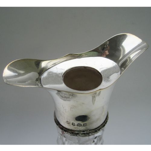 PAIR OF SILVER NECK AND CUT GLASS DECANTERS RETAILED BY ASPREY - ADDITIONAL PHOTO 3