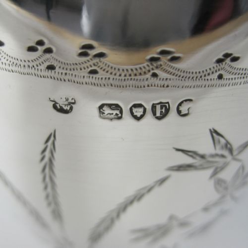 VICTORIAN SILVER GOBLET OR TROPHY CUP WITH BEAUTIFUL FERN AND FLORAL ENGRAVING - ADDITIONAL PHOTO 4
