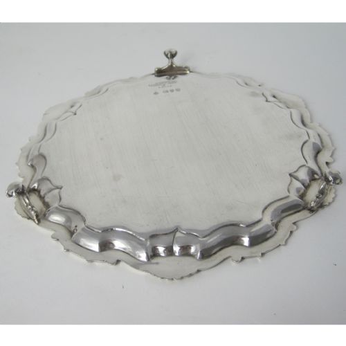 GEORGE III STYLE VICTORIAN CIRCULAR SILVER SALVER - ADDITIONAL PHOTO 3