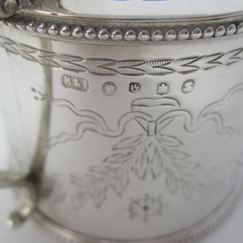 HAMILTON INCHES ANTIQUE VICTORIAN SILVER DRUM MUSTARD POT - ADDITIONAL PHOTO 5