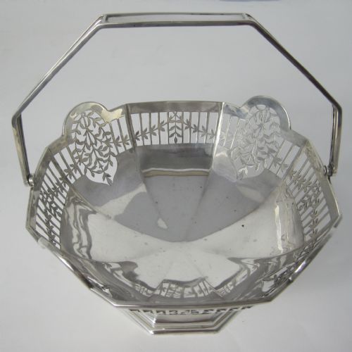 OCTAGONAL EDWARDIAN SILVER FRUIT BASKET - ADDITIONAL PHOTO 1