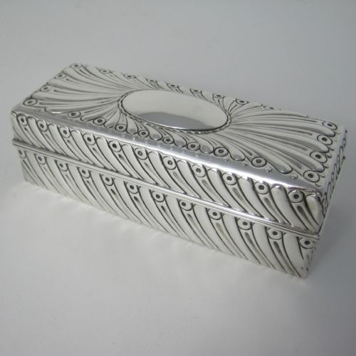 ANTIQUE SILVER WILLIAM COMYNS JEWELLERY OR TRINKET BOX - ADDITIONAL PHOTO 1
