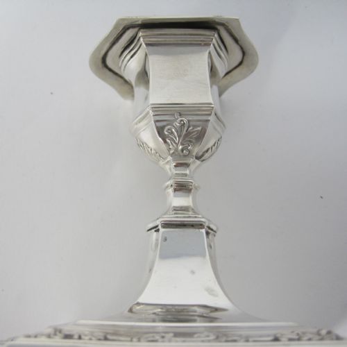 PAIR OF EDWARDIAN SILVER DWARF STYLE CANDLESTICKS - ADDITIONAL PHOTO 4