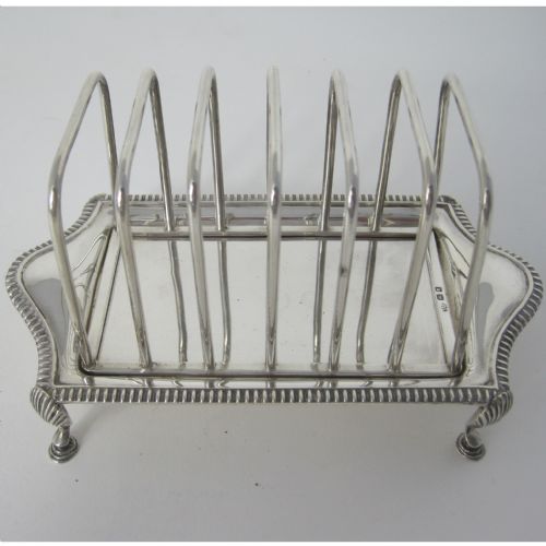 GEORGIAN STYLE SILVER TOAST RACK WITH SIX WIREWORK DIVISIONS - ADDITIONAL PHOTO 2