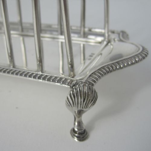 GEORGIAN STYLE SILVER TOAST RACK WITH SIX WIREWORK DIVISIONS - ADDITIONAL PHOTO 3