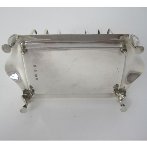 GEORGIAN STYLE SILVER TOAST RACK WITH SIX WIREWORK DIVISIONS - ADDITIONAL PHOTO 4