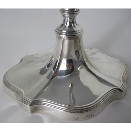 ELEGANT PAIR OF EDWARDIAN SILVER CANDLESTICKS WITH OVAL BASES - ADDITIONAL PHOTO 5