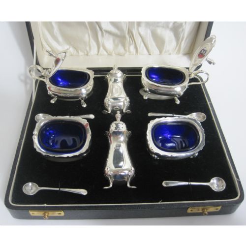 CHARMING 10 PIECE SILVER CONDIMENT SET - ADDITIONAL PHOTO 2