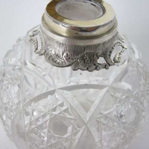 DECORATIVE VICTORIAN JOHN GRINSELL SON SILVER AND CUT GLASS PERFUME BOTT - ADDITIONAL PHOTO 4