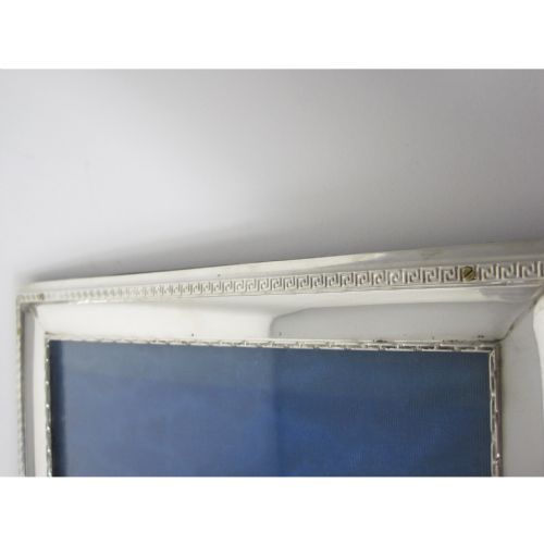 EDWARDIAN SILVER PHOTO FRAME WITH GREEK KEY PATTERN BORDER - ADDITIONAL PHOTO 3