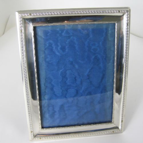 EDWARDIAN SILVER PHOTO FRAME WITH GREEK KEY PATTERN BORDER - ADDITIONAL PHOTO 4