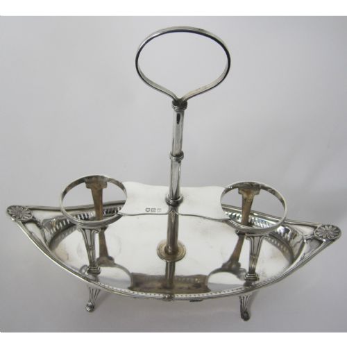 ELEGANT THOMAS BRADBURY SON SILVER OIL AND VINEGAR STAND - ADDITIONAL PHOTO 6