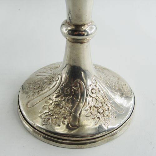 LARGE VICTORIAN SILVER GOBLET TROPHY CUP WITH FLORAL AND SCROLL EMBOSSING - ADDITIONAL PHOTO 2