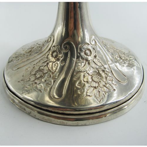 LARGE VICTORIAN SILVER GOBLET TROPHY CUP WITH FLORAL AND SCROLL EMBOSSING - ADDITIONAL PHOTO 3