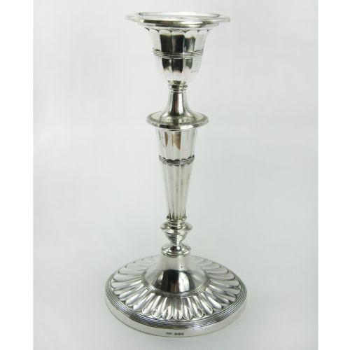 PAIR OF GEORGE III STYLE JAMES DIXON SON SILVER THREE LIGHT CANDELABRA - ADDITIONAL PHOTO 5
