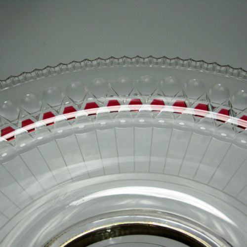 VICTORIAN ELKINGTON CO PARTIAL GILT COMPORT WITH CRANBERRY AND CLEAR GLASS CIRCULAR BOWL - ADDITIONAL PHOTO 2