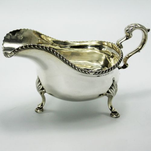 silver george iii style sauce boat - CATEGORY: ANTIQUE SILVER - DATED 1930
