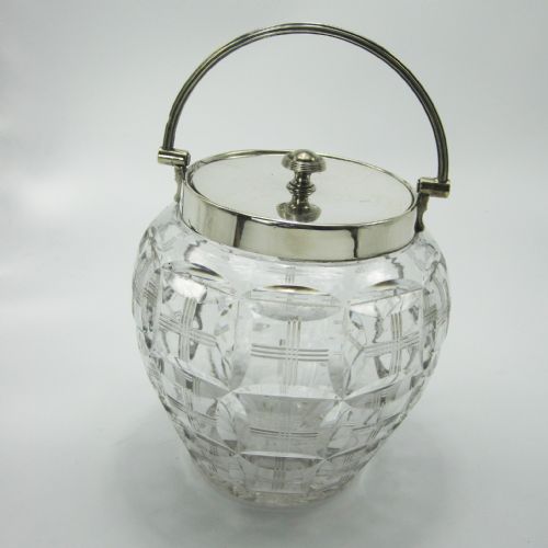 james dixon son silver and cut glass barrel or ice pail - CATEGORY: ANTIQUE SILVER - DATED 1890