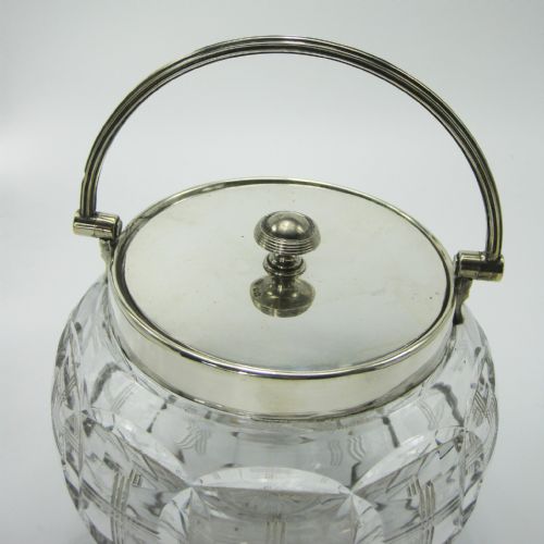 JAMES DIXON SON SILVER AND CUT GLASS BARREL OR ICE PAIL - ADDITIONAL PHOTO 1