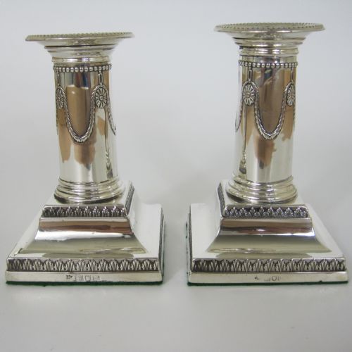 PAIR OF SILVER THOMAS BRADBURY DWARF CANDLESTICKS - ADDITIONAL PHOTO 7