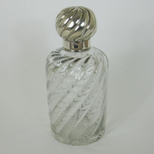 beautiful victorian french baccarat silver perfume bottle - CATEGORY: ANTIQUE SILVER - DATED 1880