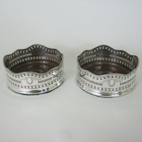 elegant pair of george iii old sheffield plate coasters - CATEGORY: ANTIQUE SILVER - DATED 1750