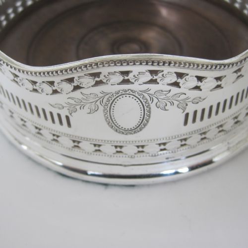 ELEGANT PAIR OF GEORGE III OLD SHEFFIELD PLATE COASTERS - ADDITIONAL PHOTO 3