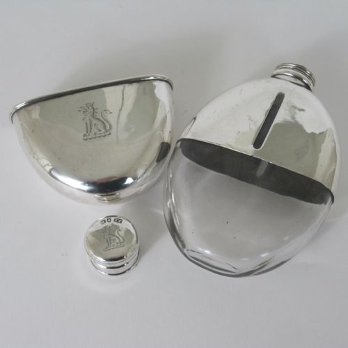 VICTORIAN SILVER HIP FLASK IN AN OVAL FORM - ADDITIONAL PHOTO 3