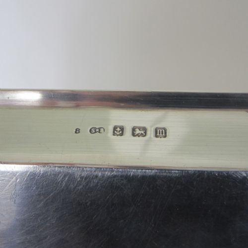 EDWARDIAN RECTANGULAR SILVER TRAY WITH CUT CORNERS AND DECORATIVE BORDER - ADDITIONAL PHOTO 3
