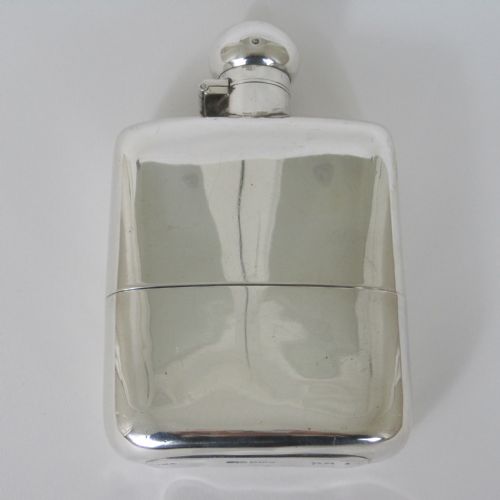GOOD QUALITY 10 TROY OZ SILVER HIP FLASK HOLDS 8 FL OZ - ADDITIONAL PHOTO 1