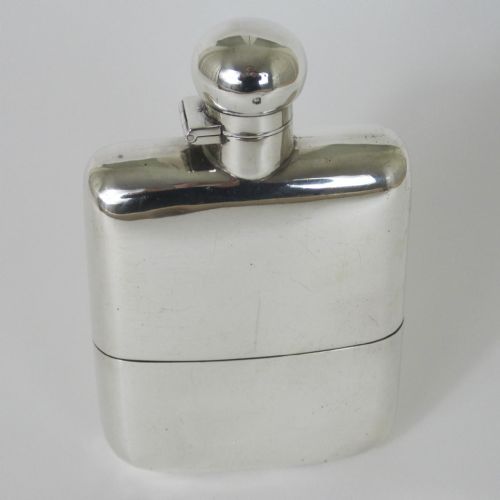 GOOD QUALITY 10 TROY OZ SILVER HIP FLASK HOLDS 8 FL OZ - ADDITIONAL PHOTO 2