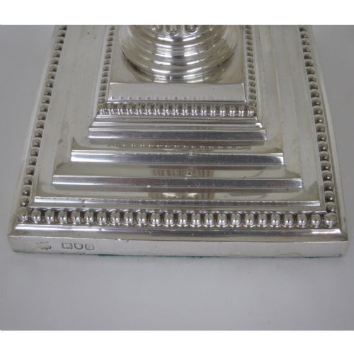 SET OF FOUR MATCHED VICTORIAN SILVER CORINTHIAN COLUMN STYLE CANDLE STICKS - ADDITIONAL PHOTO 5