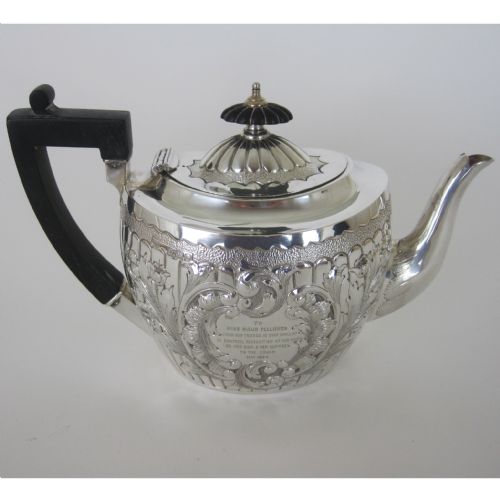 LATE VICTORIAN BACHELOR SILVER TEAPOT - ADDITIONAL PHOTO 1