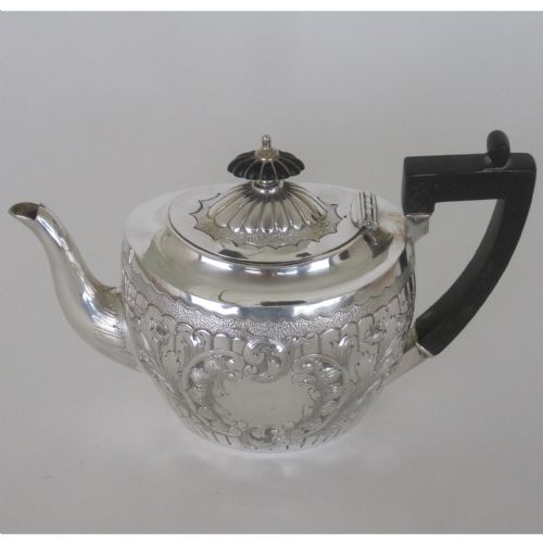 LATE VICTORIAN BACHELOR SILVER TEAPOT - ADDITIONAL PHOTO 2