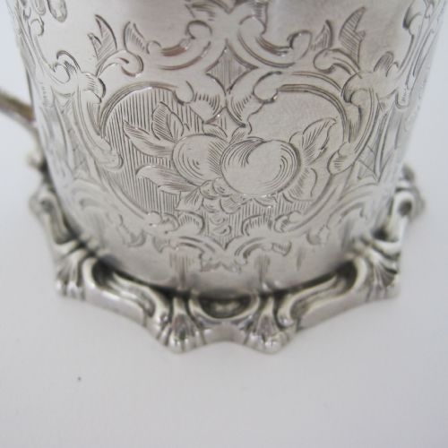 VICTORIAN SILVER MUSTARD POT WITH BRISTOL BLUE GLASS LINER - ADDITIONAL PHOTO 3