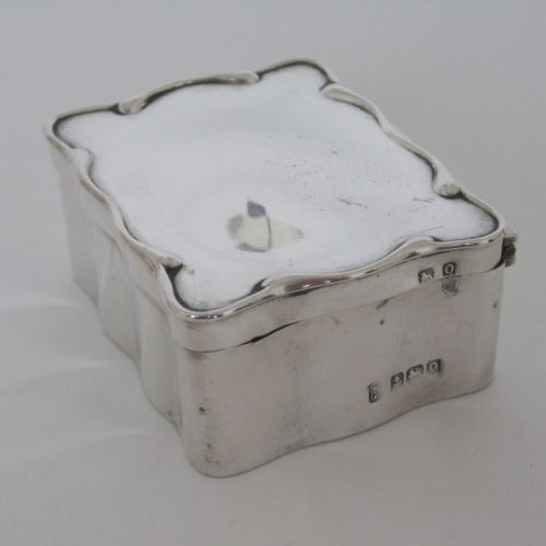 SILVER JEWELLERY OR TRINKET BOX GILT INSIDE WITH ORIGINAL PINK VELVET LINING - ADDITIONAL PHOTO 3