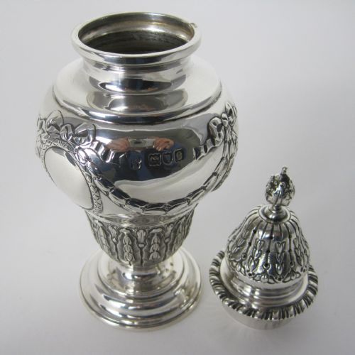 GOOD QUALITY CHARLES STEWART HARRIS VICTORIAN SILVER SUGAR CASTER - ADDITIONAL PHOTO 2