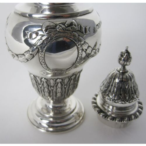GOOD QUALITY CHARLES STEWART HARRIS VICTORIAN SILVER SUGAR CASTER - ADDITIONAL PHOTO 3
