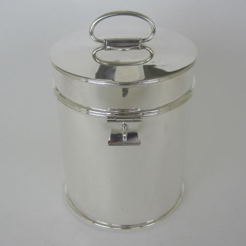 smart victorian hardy brothers locking canister biscuit box - CATEGORY: ANTIQUE SILVER - DATED 1890