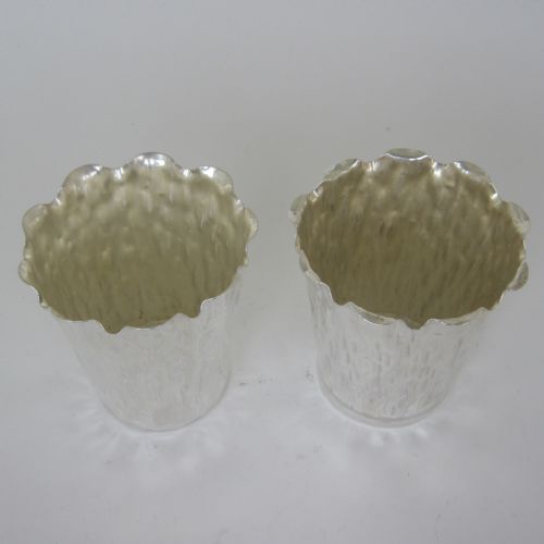 PAIR OF RUSTIC STYLE VICTORIAN HUKIN HEATH SILVER PLATED FLOWER POTS - ADDITIONAL PHOTO 1