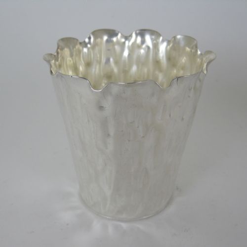 PAIR OF RUSTIC STYLE VICTORIAN HUKIN HEATH SILVER PLATED FLOWER POTS - ADDITIONAL PHOTO 2
