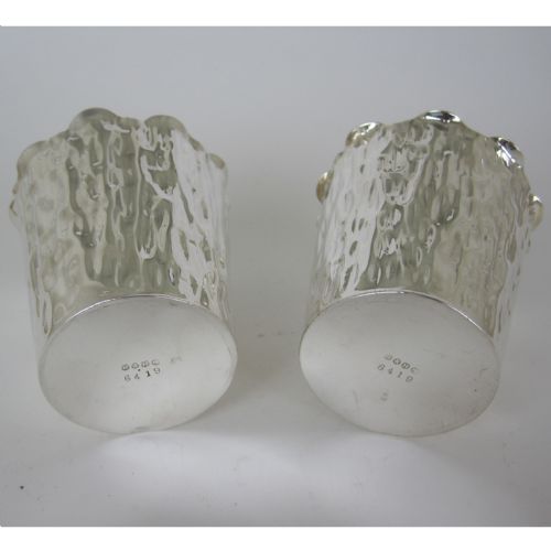 PAIR OF RUSTIC STYLE VICTORIAN HUKIN HEATH SILVER PLATED FLOWER POTS - ADDITIONAL PHOTO 3