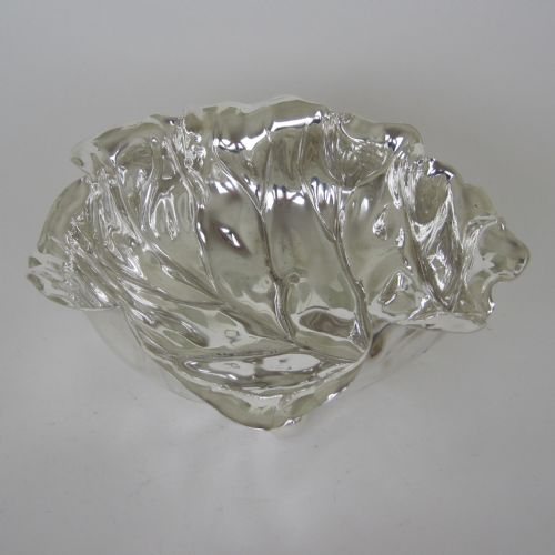 edwardian silver plated bowl in the form of a cabbage leaf - CATEGORY: ANTIQUE SILVER - DATED 1900